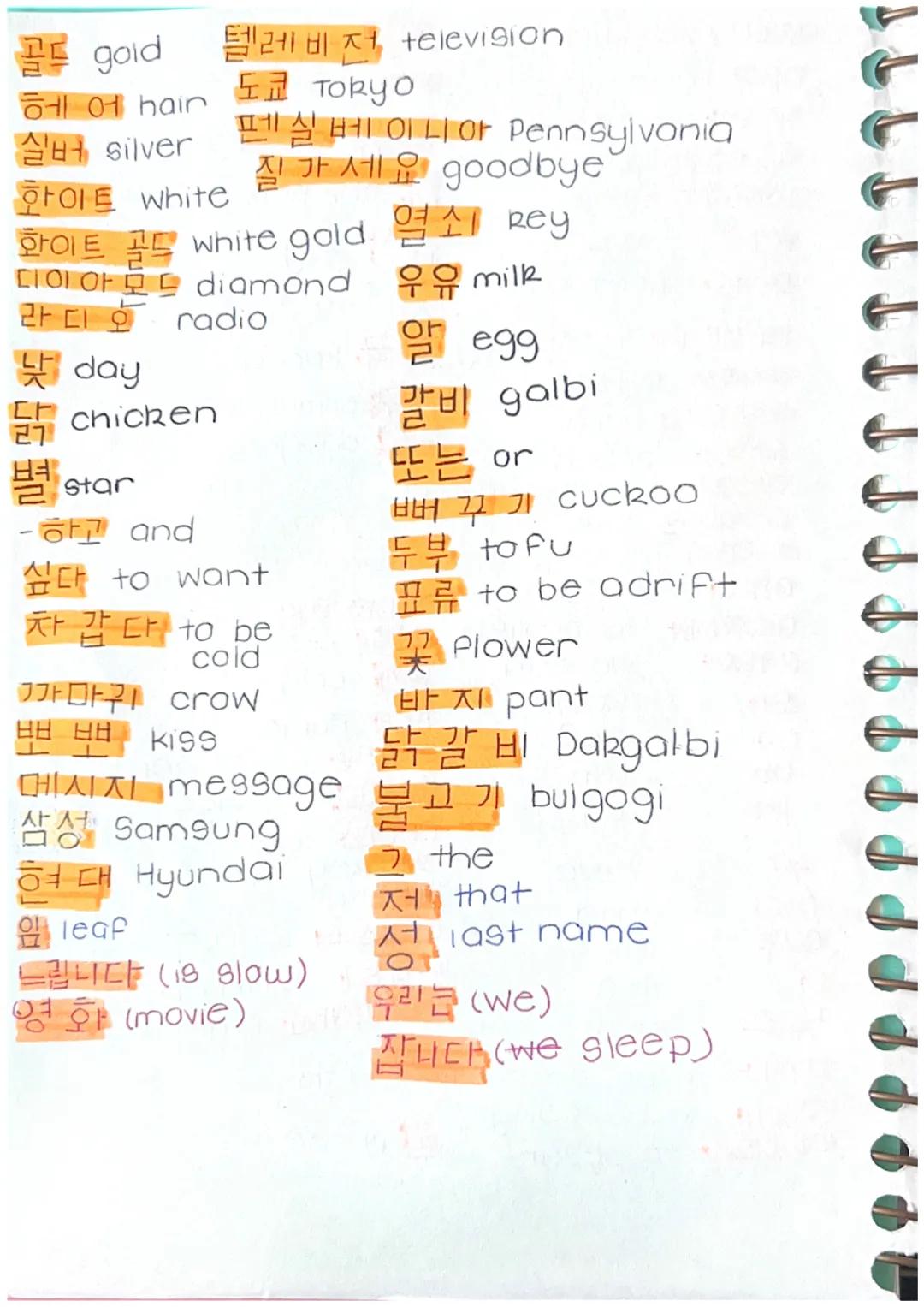 오이 cucumber
야구 baseball
GHA
rewrite
피아노 piano
쓰레기 trash
하다 to do
신문 newspaper
HOI ant
학생 student
닭 chicken
열쇠 key
뚜뚜 hoot hoot 맛 flavor
바쁘다 