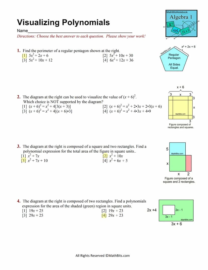 
<h2 id="addingpolynomialexpressions">Adding Polynomial Expressions</h2>
<ol>
<li><p><strong>(-3x² +5x-19) + (4x²–2x)</strong><br />
Answer: