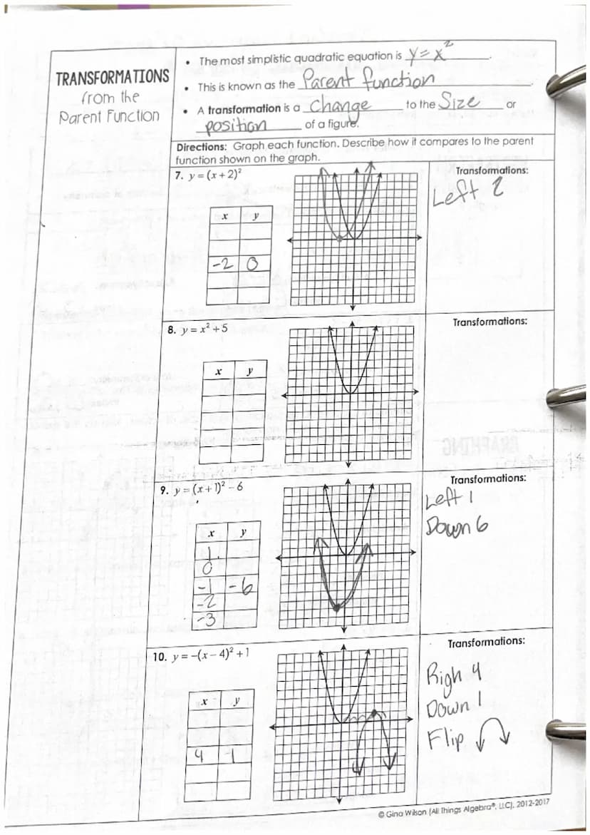 Name:
Topic:
Main Ideas/Questions
Steps to Graph a
QUADRATIC
EQUATION
EXAMPLES
X=-b
га
Notes/Examples
Find the axis of symmetry.
Axis of Sym