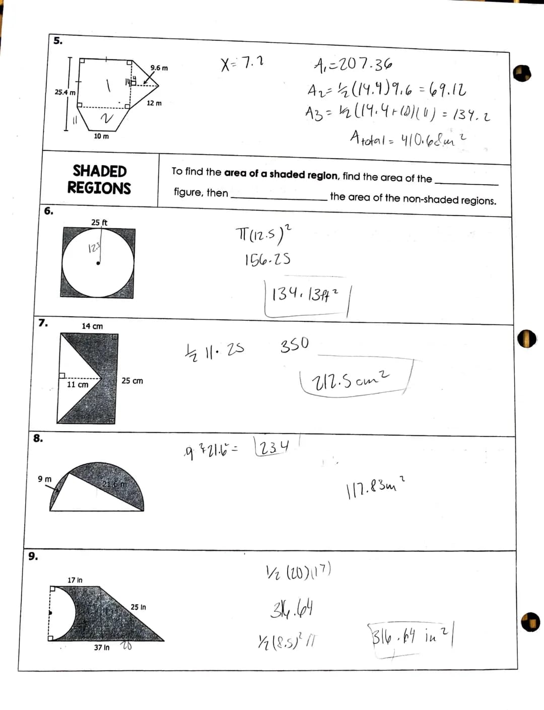 Name:
Topic:
Main Ideas/Questions
1.
12 cm
2.
COMPOSITE
FIGURES
3.
4.
23 cm
17 m
Directions: Find the area of each figure below. Round to th