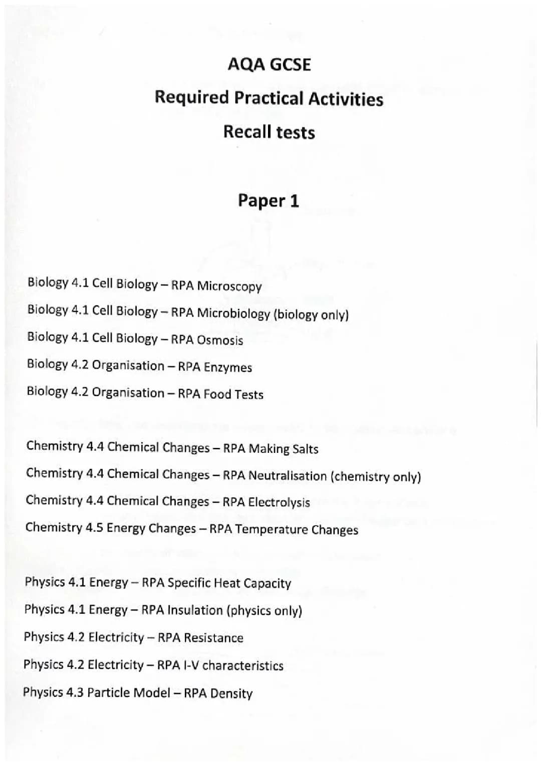 AQA GCSE Biology Paper 1 Required Practicals PDF - Easy Guide for Kids