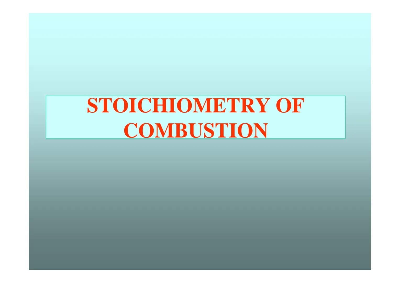 STOICHIOMETRY OF
COMBUSTION FUNDAMENTALS: moles and
kilomoles
Atomic unit mass:
1/12 12°C
1.66 10-27 kg
Atoms and molecules mass is defined 