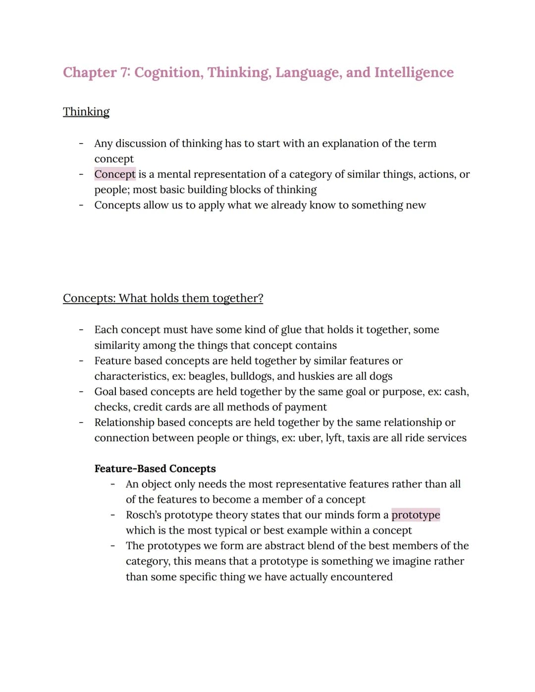 Chapter 7: Cognition, Thinking, Language, and Intelligence
Thinking
Any discussion of thinking has to start with an explanation of the term

