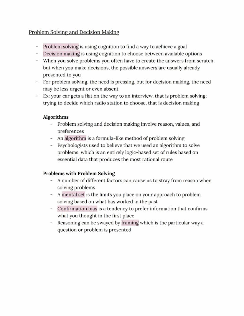 Chapter 7: Cognition, Thinking, Language, and Intelligence
Thinking
Any discussion of thinking has to start with an explanation of the term
