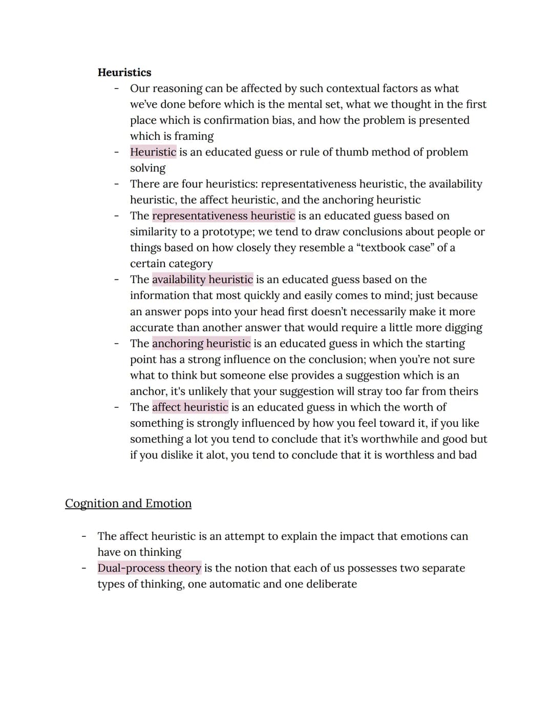 Chapter 7: Cognition, Thinking, Language, and Intelligence
Thinking
Any discussion of thinking has to start with an explanation of the term
