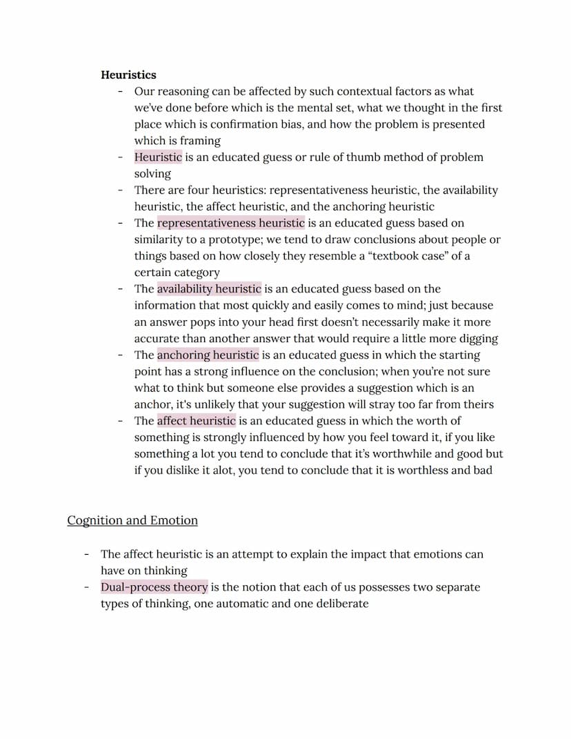 Chapter 7: Cognition, Thinking, Language, and Intelligence
Thinking
Any discussion of thinking has to start with an explanation of the term

