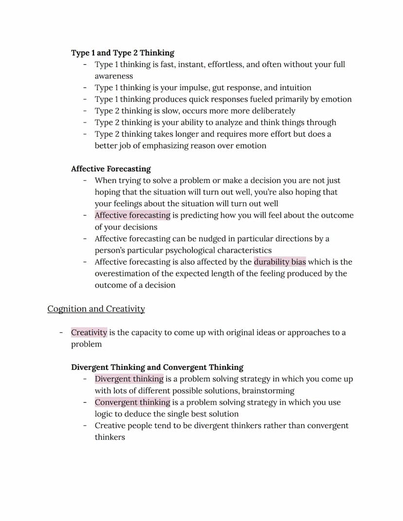 Chapter 7: Cognition, Thinking, Language, and Intelligence
Thinking
Any discussion of thinking has to start with an explanation of the term
