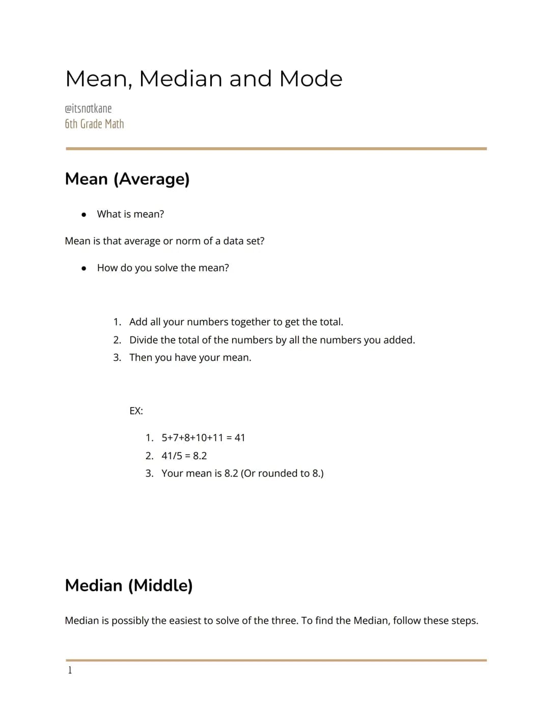 [- Mean, Median, and Mode -]