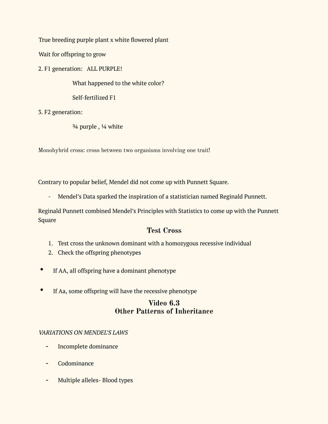 9TH GRADE
BIOLOGY Unit 6
Table of Contents
Video 6.1 Intro to Genetics
Gregor Mendel
"the father of Genetics"
Why Pea Plants?
3 Principles o