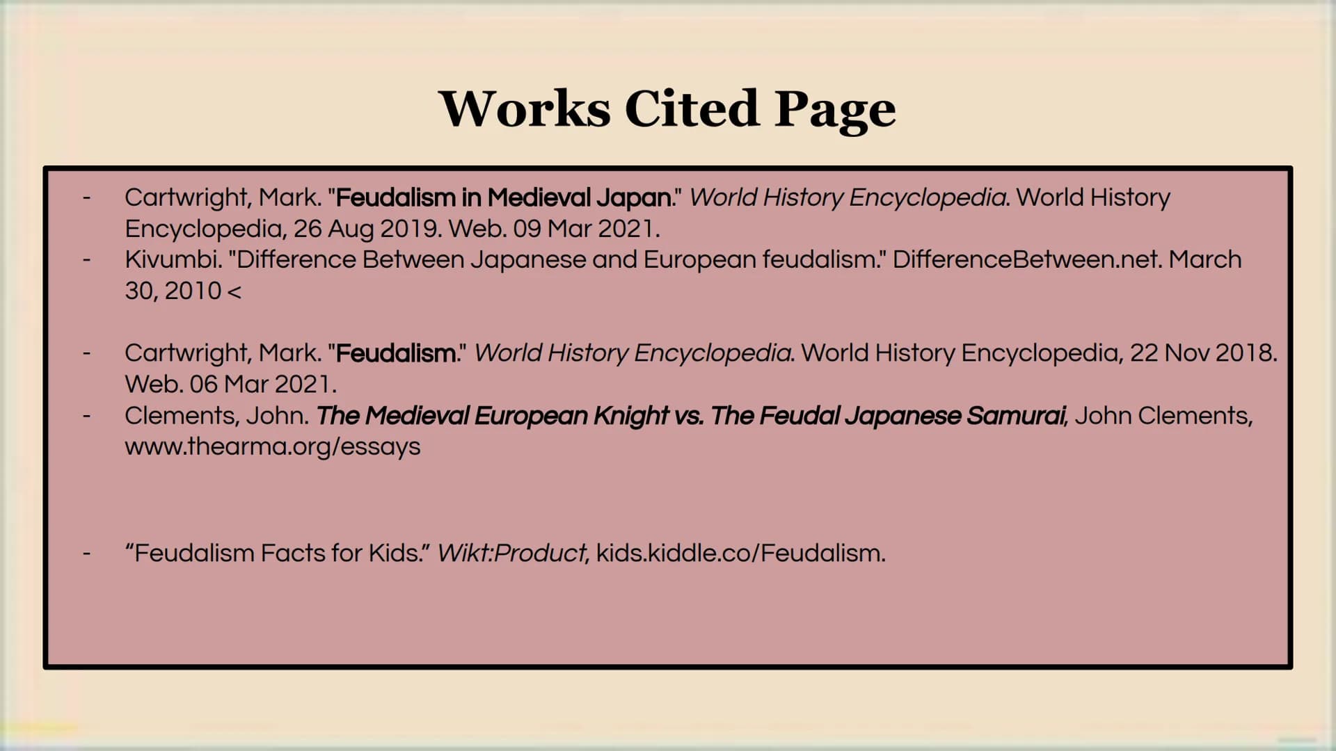 of
Feudalism: Europe
vs. Japan
Irfane
+
ige iri
What is it?
Feudalism
A system of government where nobles are granted land that legally
belo