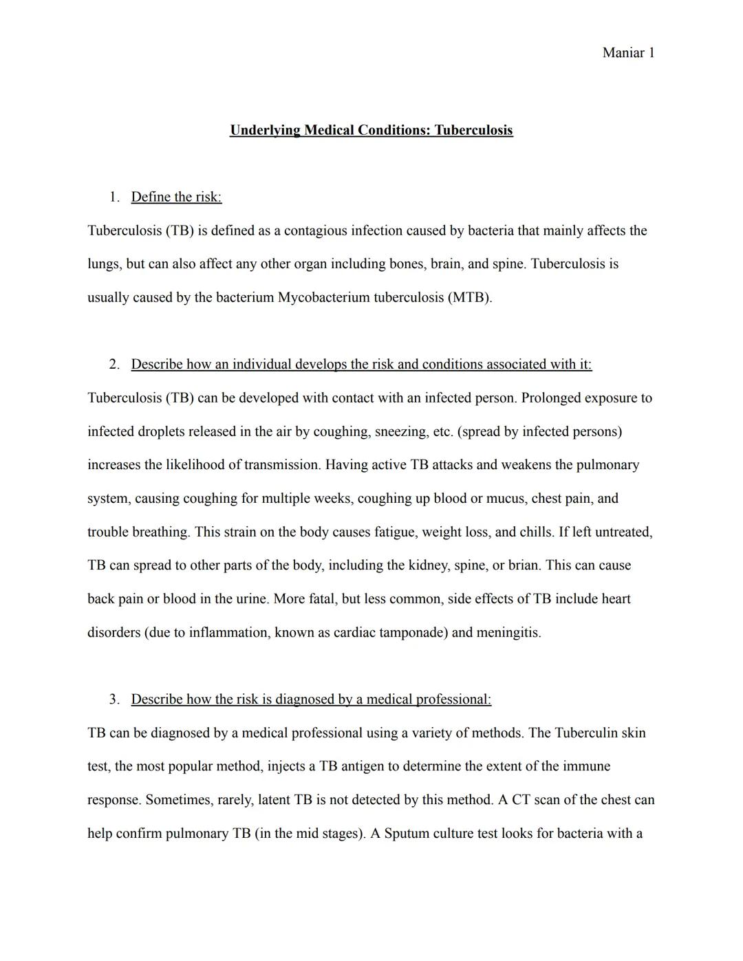 Understanding Tuberculosis: Symptoms, Diagnosis, Treatment, and Prevention