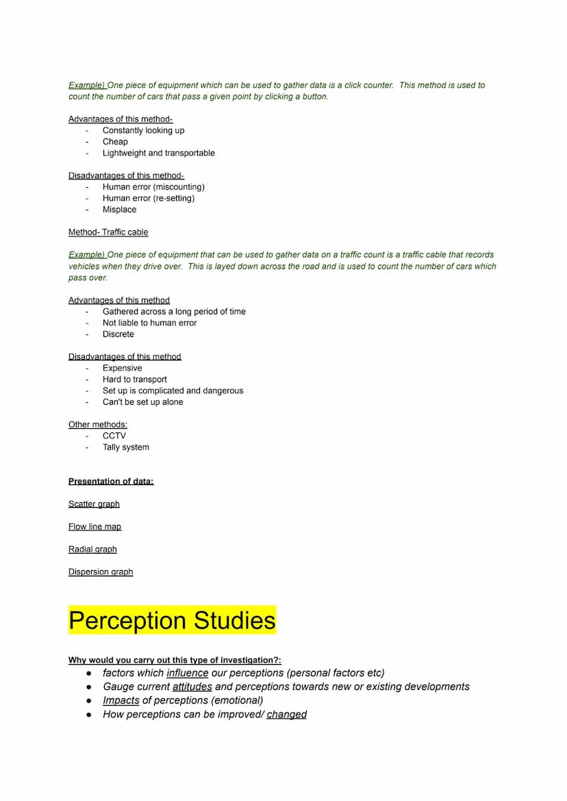 Pedestrian and traffic surveys
Why would you carry out this type of investigation?:
Pedestrian survey:
Data can be used by businesses in ord
