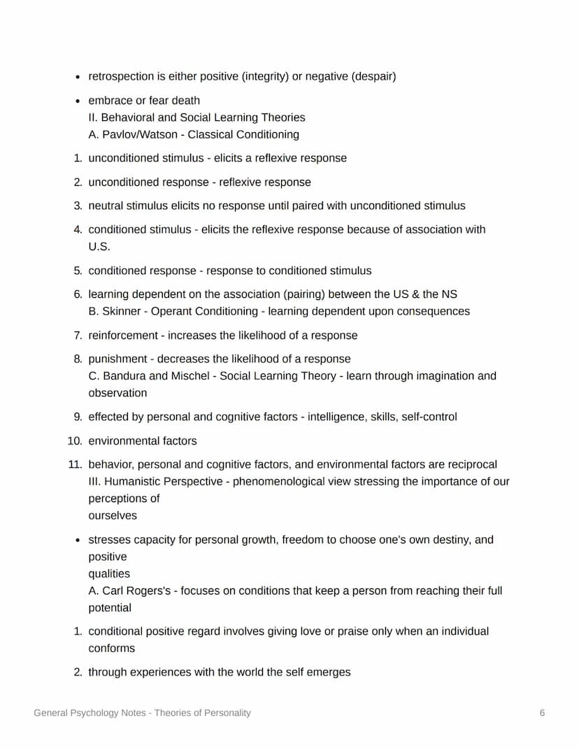 General Psychology
Notes - Theories of Personality
1. Psychodynamic - movement of psychic energy
A. Sigmund Freud (Psychoanalytic)
1. Two In