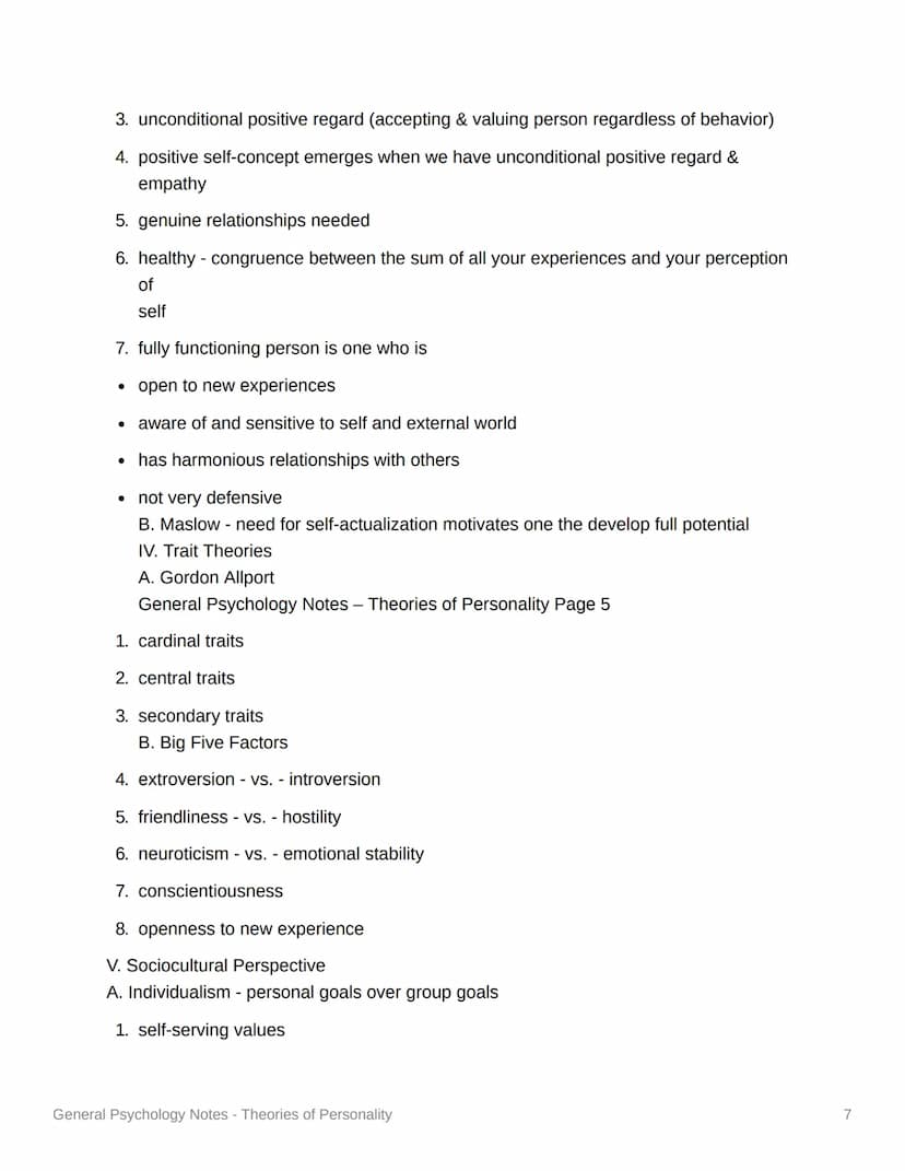 General Psychology
Notes - Theories of Personality
1. Psychodynamic - movement of psychic energy
A. Sigmund Freud (Psychoanalytic)
1. Two In