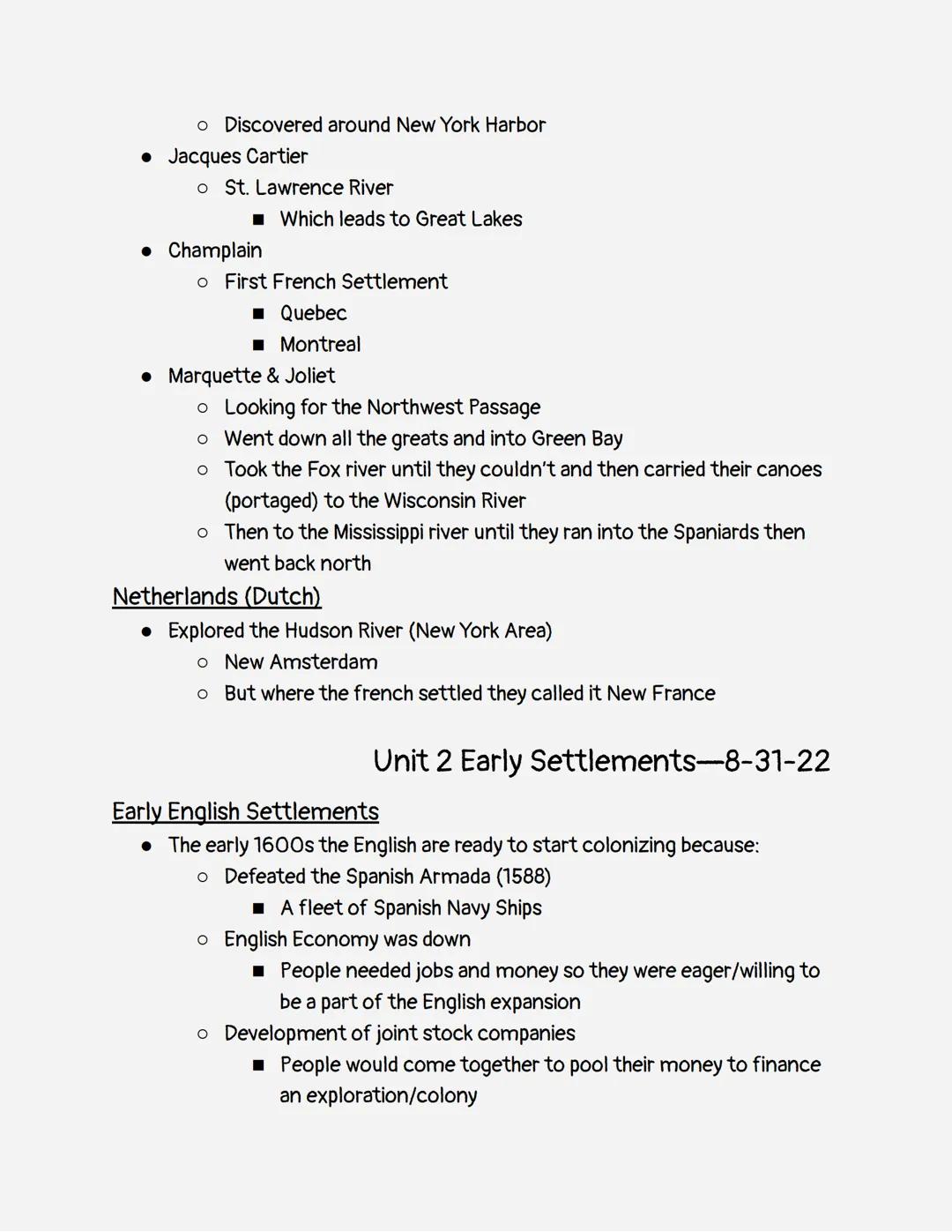 APUSH Notes - Emmalee Smith
• Columbus discovered the Caribbean area & Cuba
• Columbus was a bad person
• Vikings discovered Newfoundland an