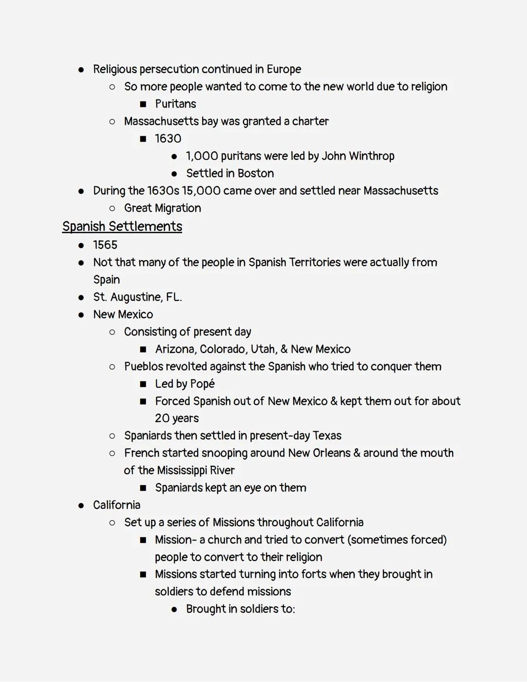 APUSH Notes - Emmalee Smith
• Columbus discovered the Caribbean area & Cuba
• Columbus was a bad person
• Vikings discovered Newfoundland an