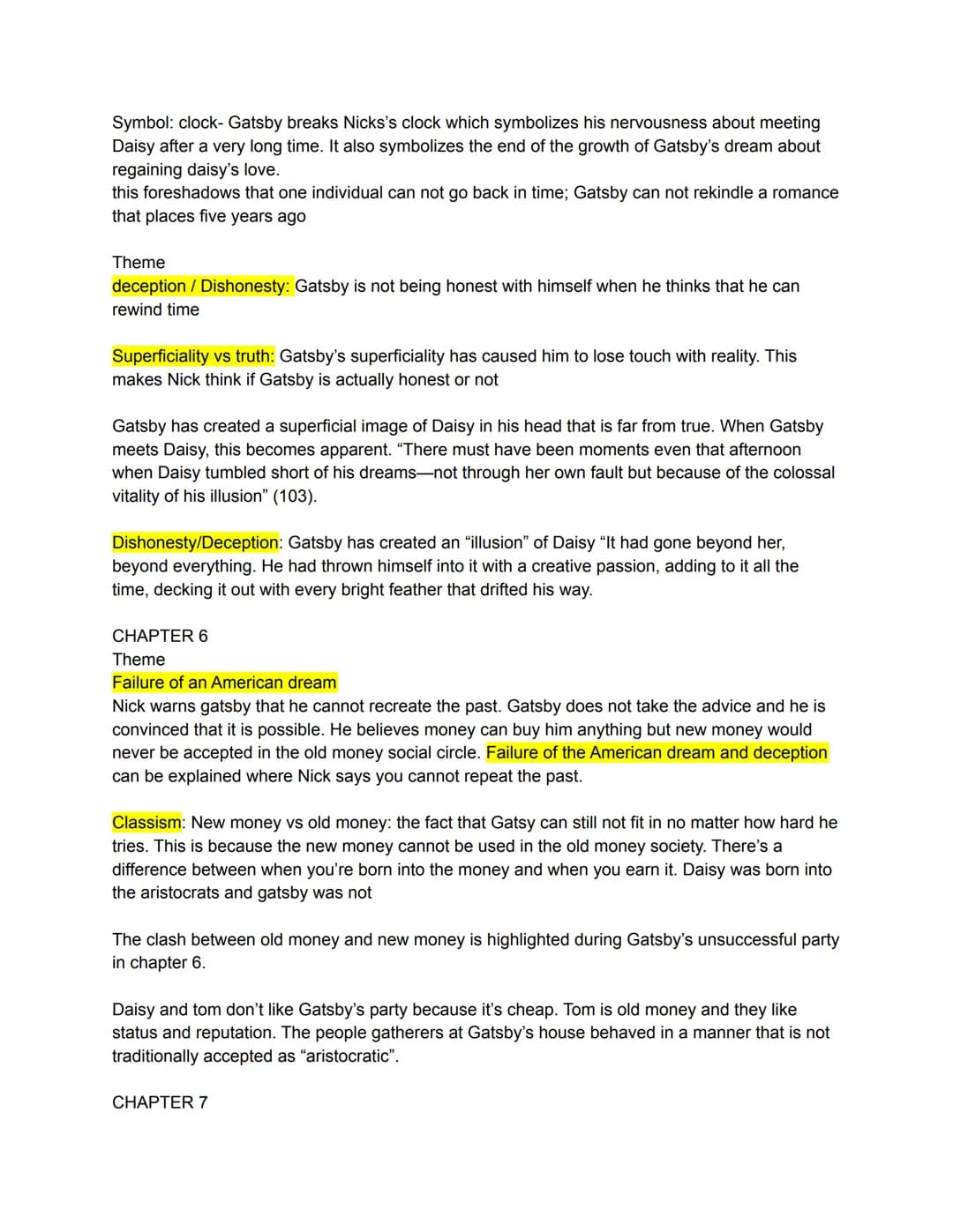 
<p>In CHAPTER 1, we are introduced to the setting of the story, with Gatsby living in West Egg and Daisy, who is Nick's cousin, along with 