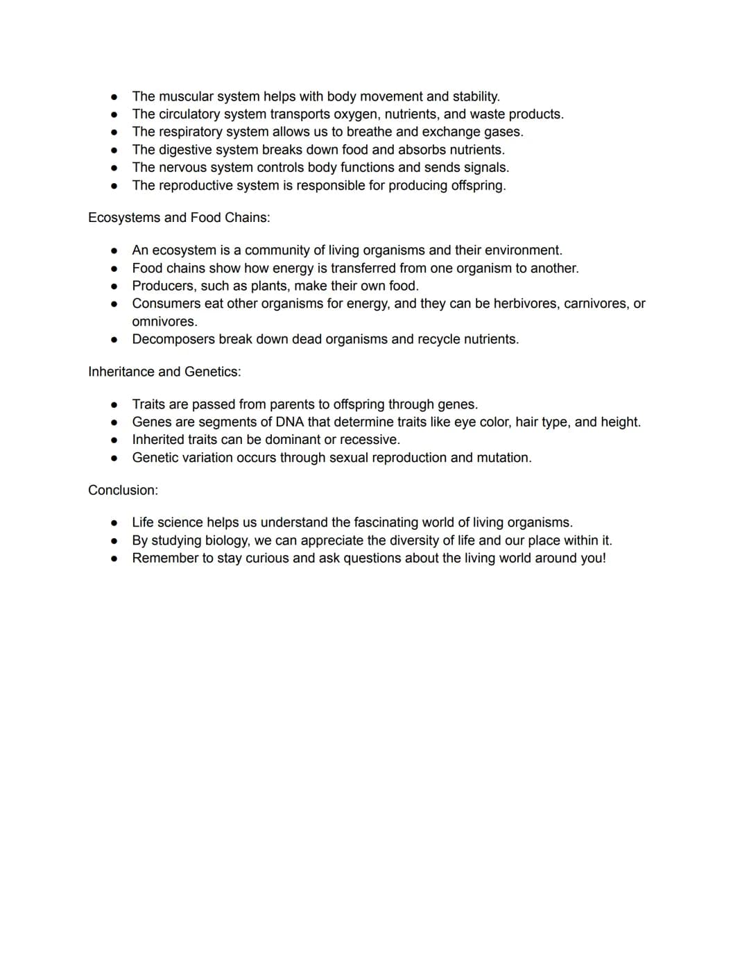 Title: Life Science - Middle School Notes (6th grade in Florida HMH curriculum)
Introduction to Life Science:
●
Cell Structure and Function: