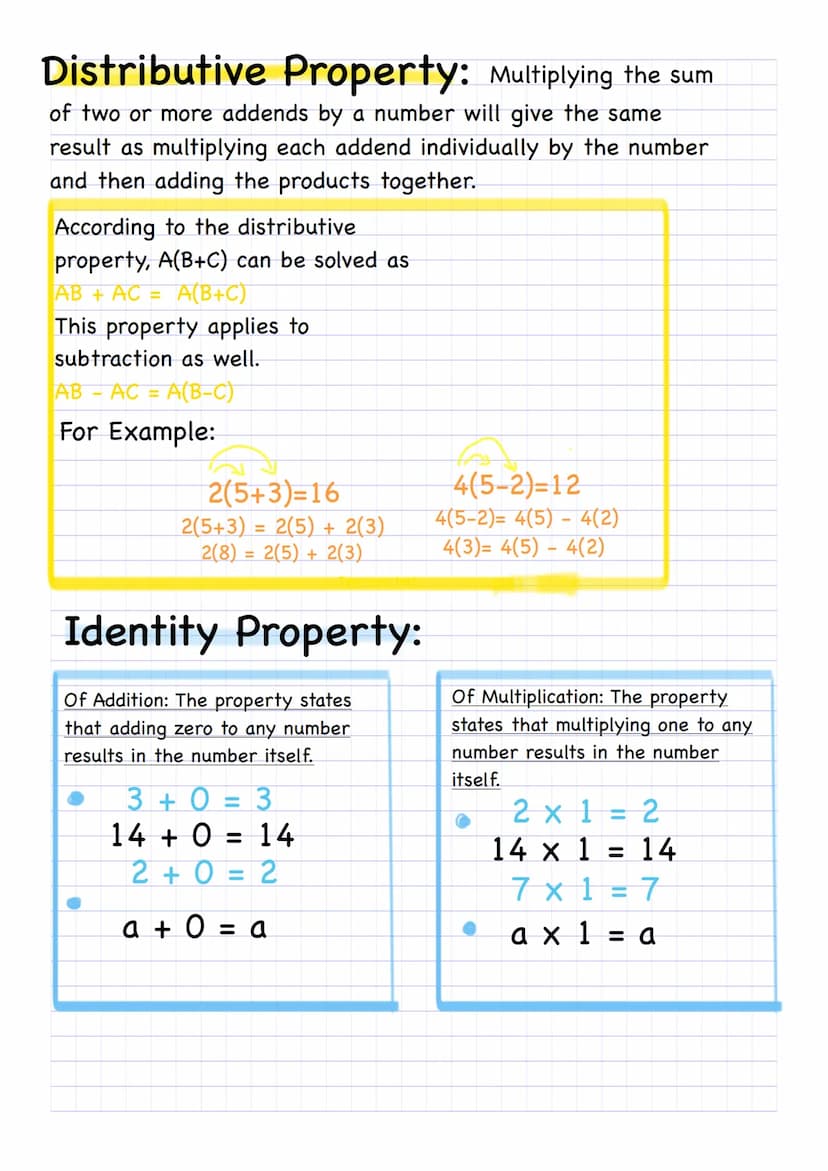 Number Properties
Commutative Property: The numbers in any multiplication
or division equation can be moved or swapped from their
position w