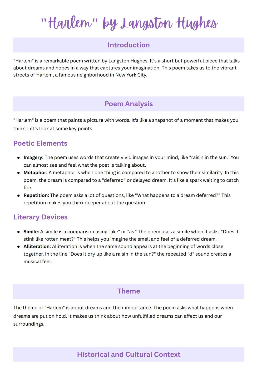 "Harlem" by Langston Hughes
