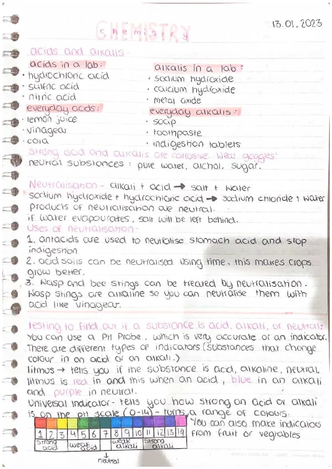 Acids and Alkalis: Chemistry Worksheet for Year 7
