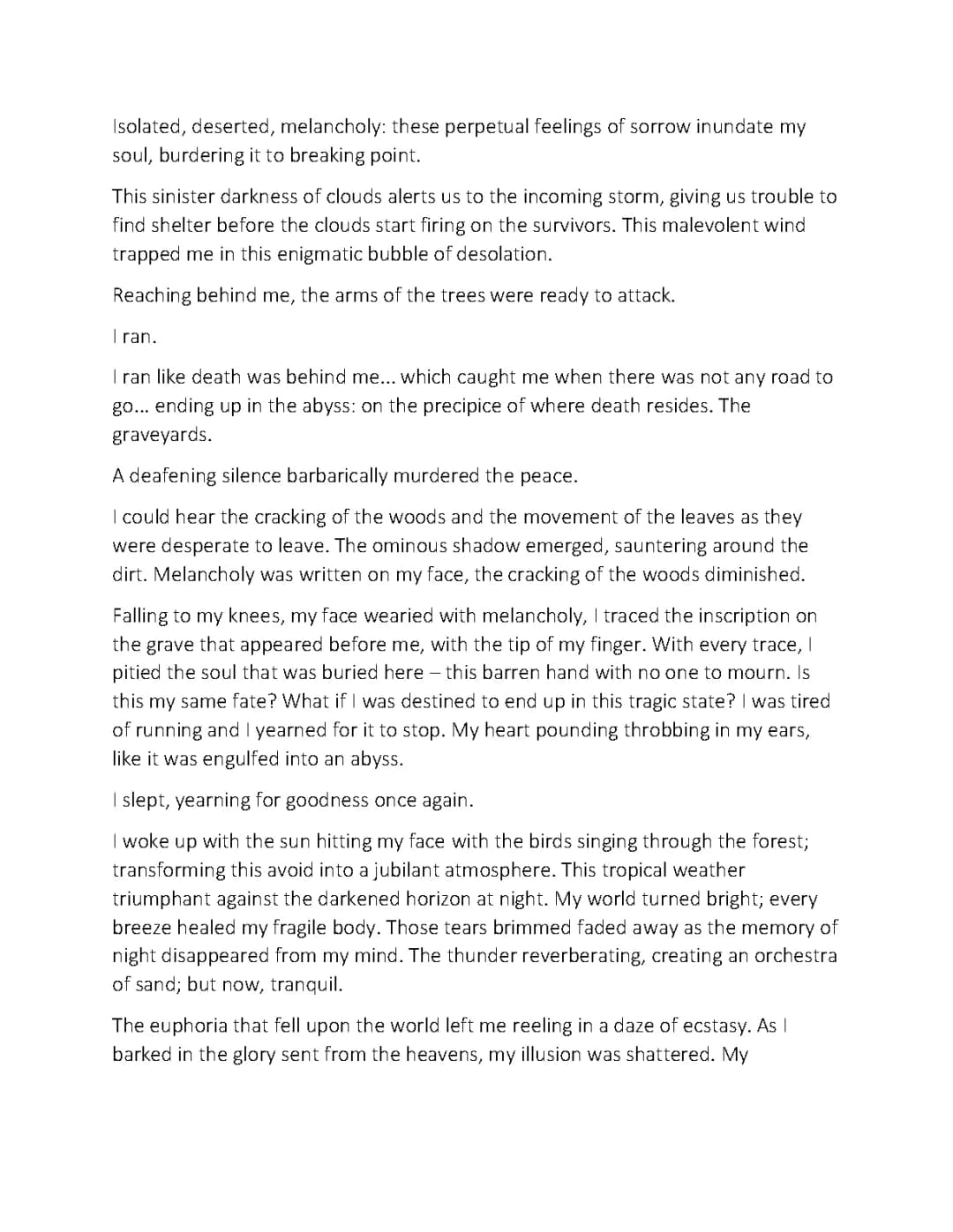 English Language Creative Writing 