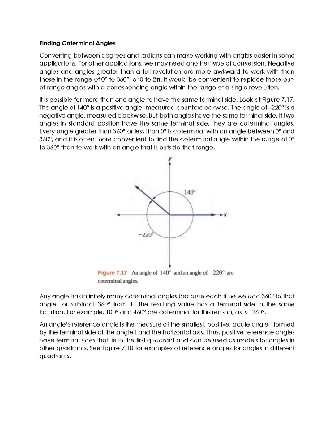 Finding Coterminal Angles