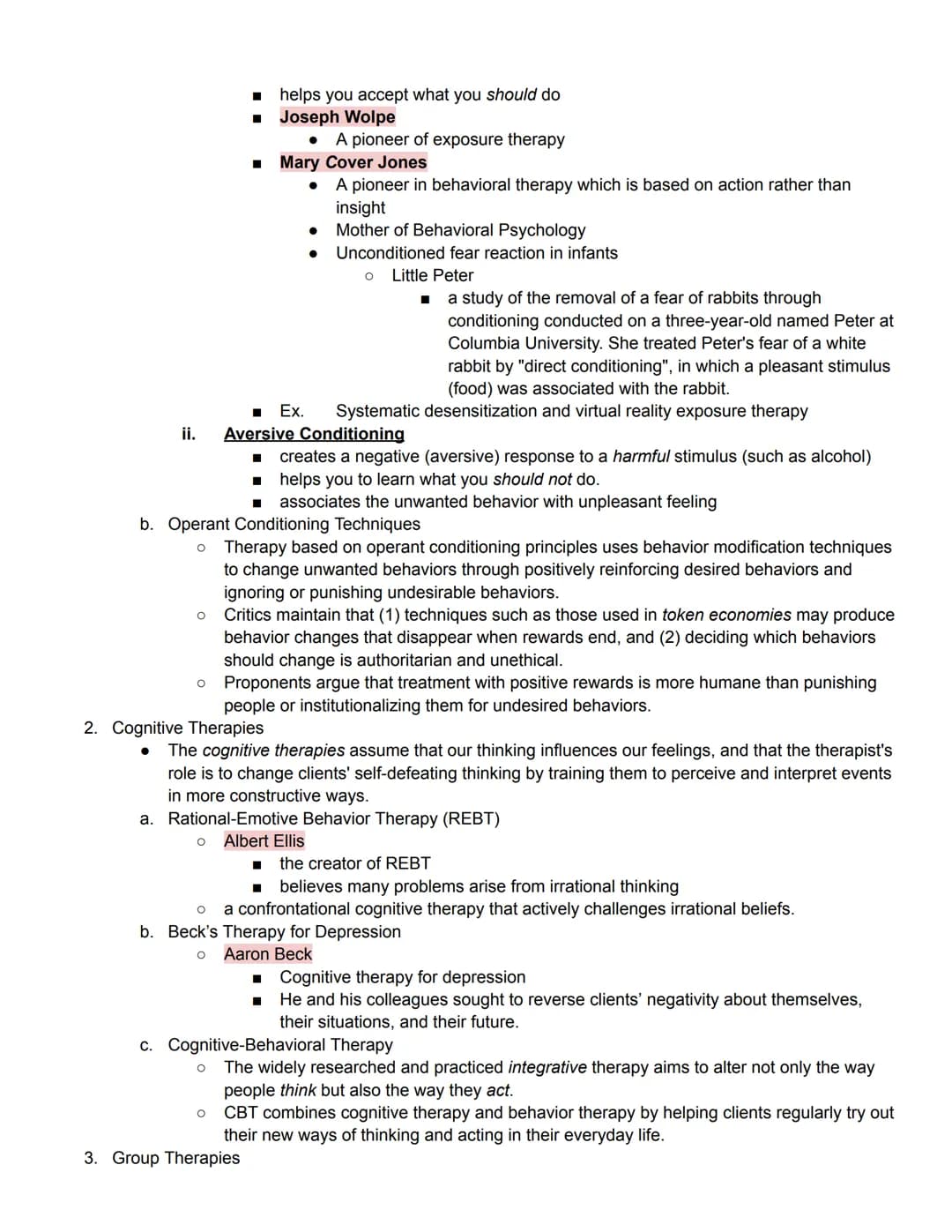 Unit 8 Part 2 Outline
Treatment of Abnormal Psychology
Module 70 Introduction to Therapy, and Psychodynamic and Humanistic Therapies
1. Trea