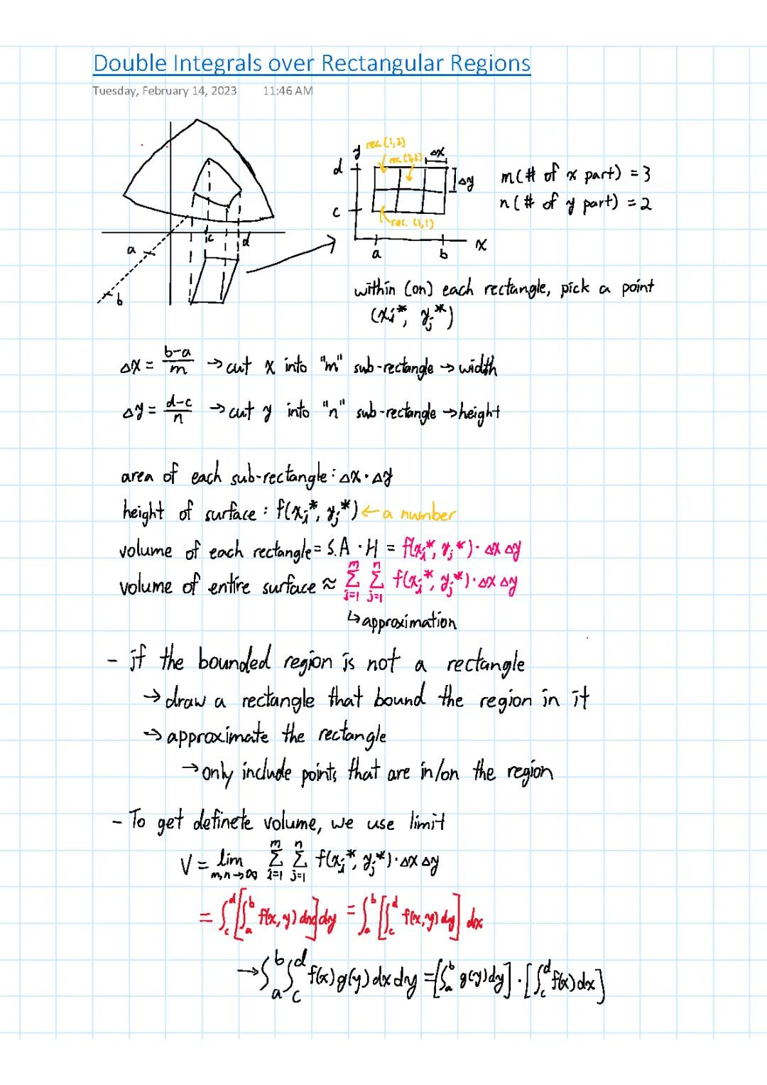 Calculus 3: Double Integrals over Rectangular Regions