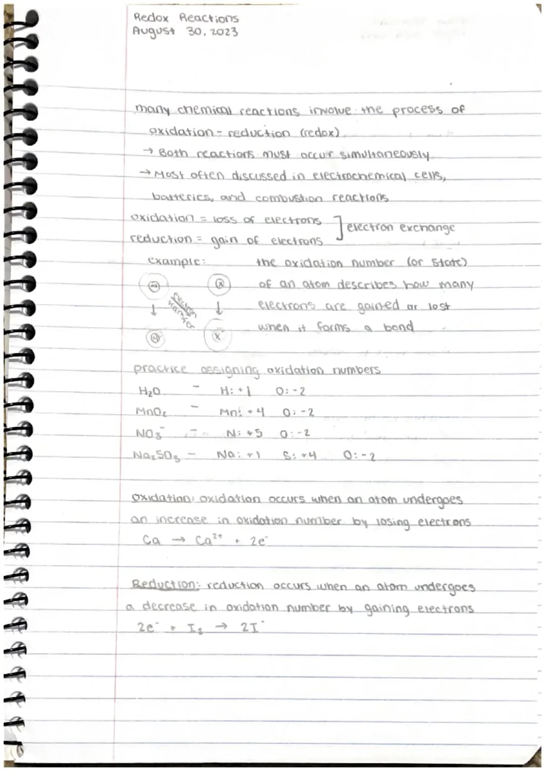 Redox Reactions (Oxidation-reduction)