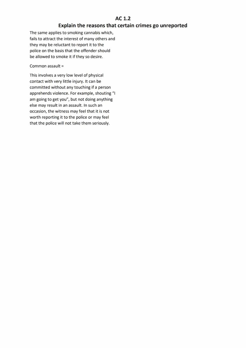 
<p>Crimes can only be investigated and solved if they are reported to the police. There are many reasons why crime is not reported. For exa