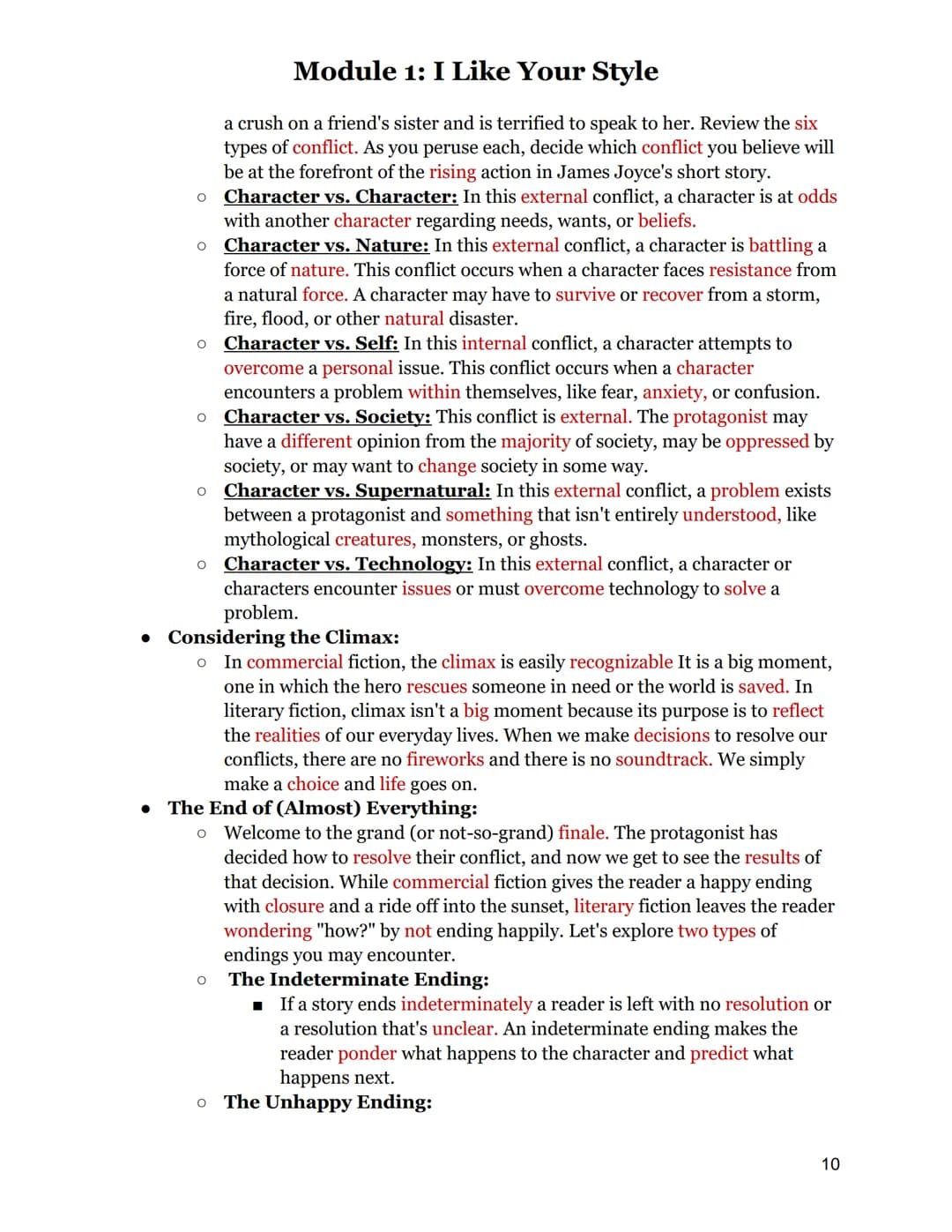 
<h2 id="techniquesforportrayingmessageinliterature">Techniques for Portraying Message in Literature</h2>
<p>In module one, you will learn t