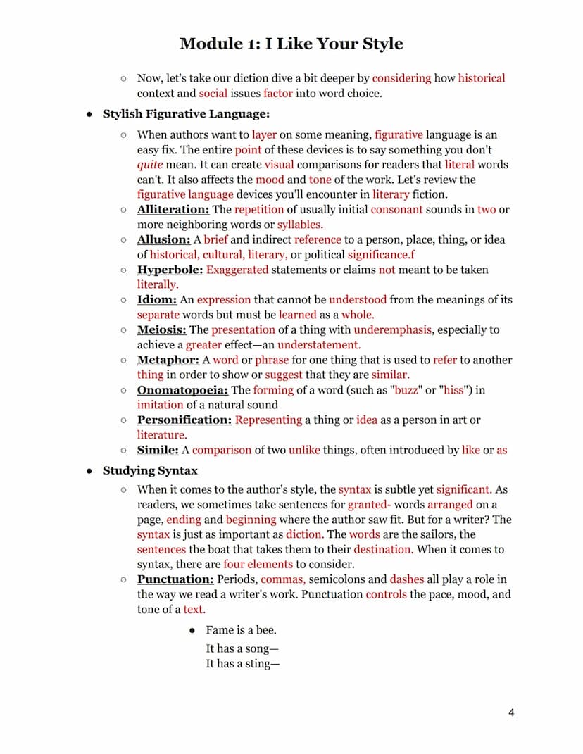 
<h2 id="techniquesforportrayingmessageinliterature">Techniques for Portraying Message in Literature</h2>
<p>In module one, you will learn t
