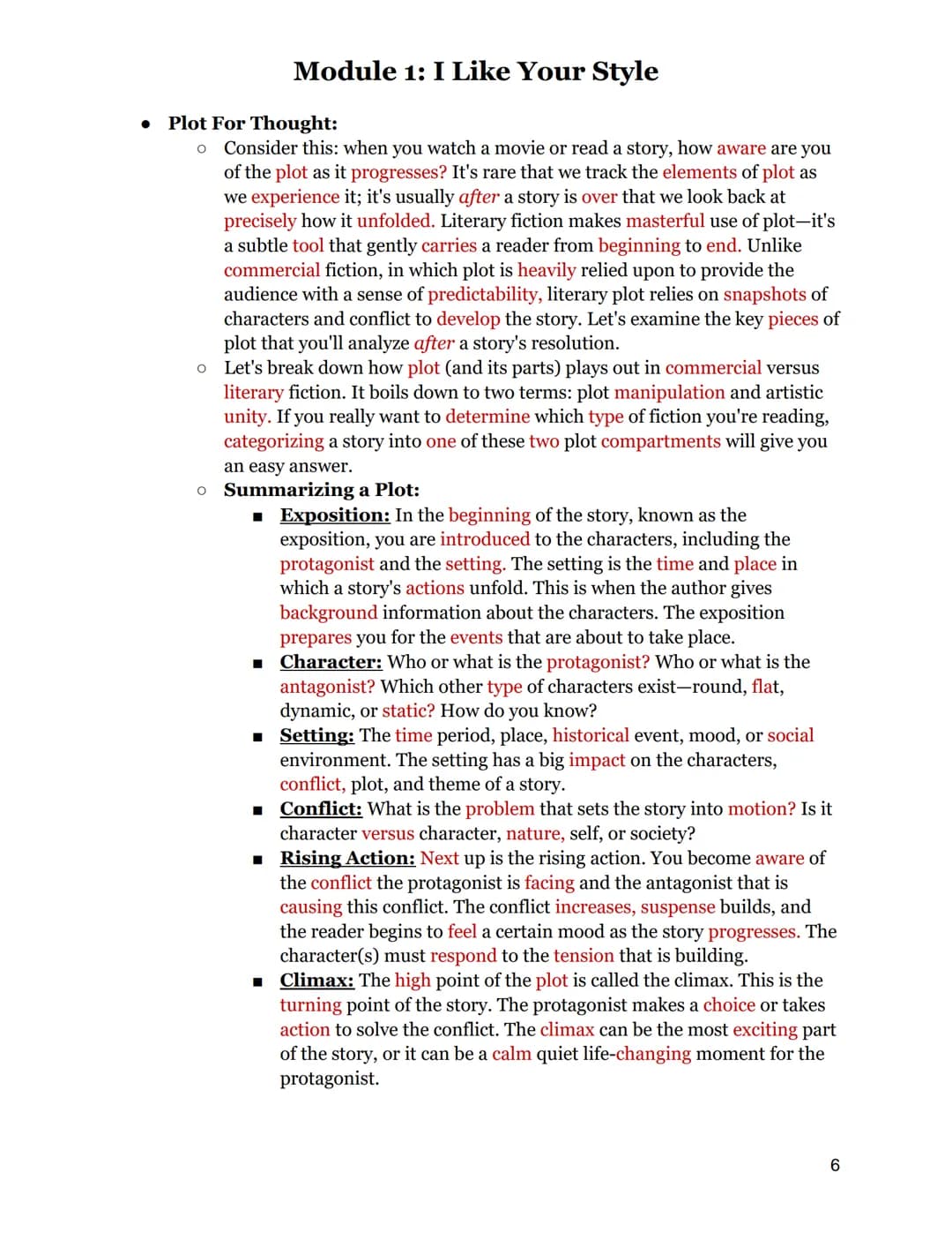 
<h2 id="techniquesforportrayingmessageinliterature">Techniques for Portraying Message in Literature</h2>
<p>In module one, you will learn t