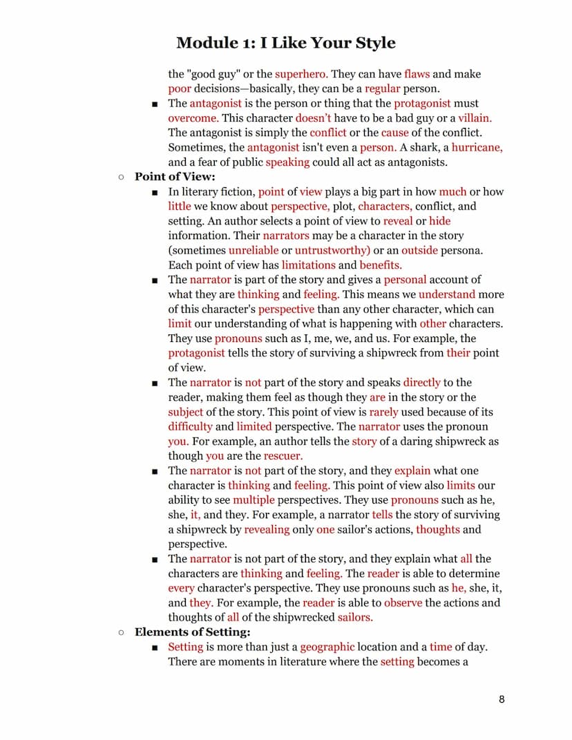 
<h2 id="techniquesforportrayingmessageinliterature">Techniques for Portraying Message in Literature</h2>
<p>In module one, you will learn t