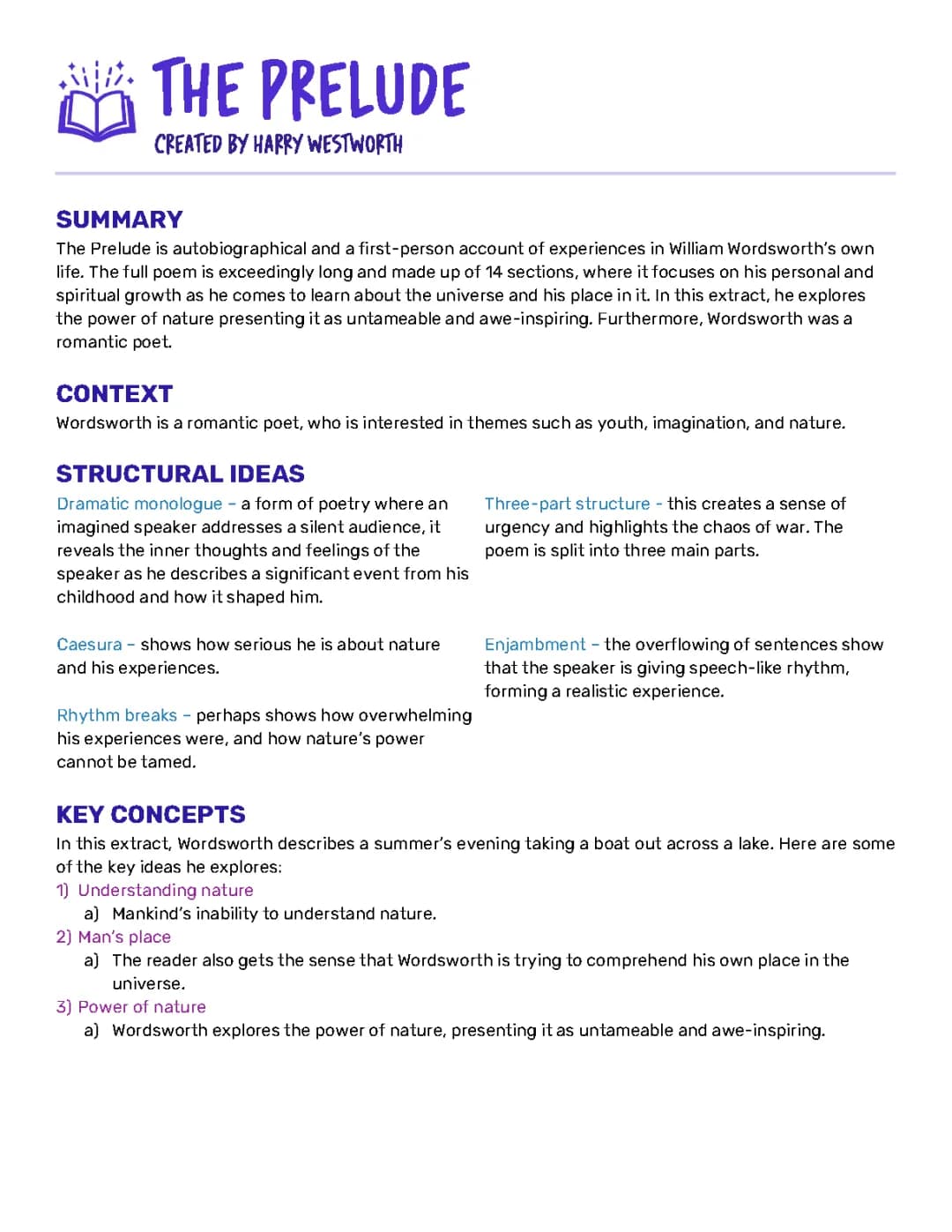 The Prelude: Summary, Analysis, Themes & Key Quotes