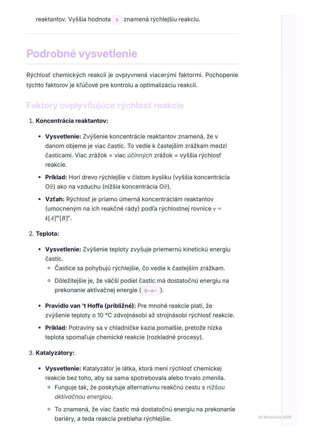 # Chemická kinetika

## Prehľad / Úvod

Chemická kinetika je oblasť chémie, ktorá sa zaoberá štúdiom rýchlosti,
akou prebiehajú chemické rea