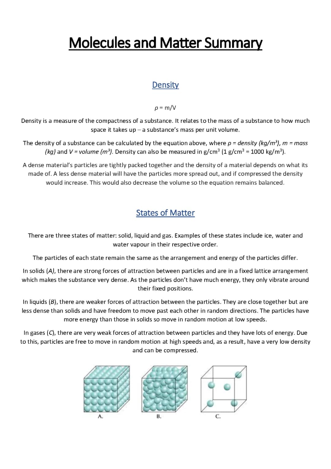 Exploring Density, States of Matter, and How Heat Changes Things