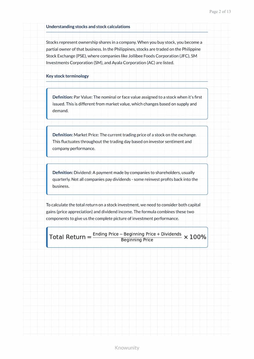 # Business Mathematics: Stocks, Bonds, and Investments

Learn to calculate returns, analyze investments, and understand financial markets

#
