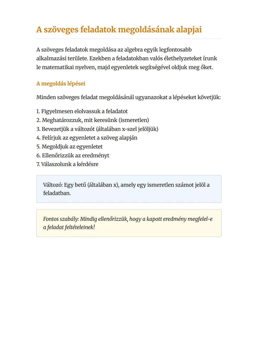 Szöveges feladatok megoldása
egyenletekkel
Hogyan oldjunk meg valós életből vett problémákat egyenletek
segítségével
Matematika • Grade 8 • 