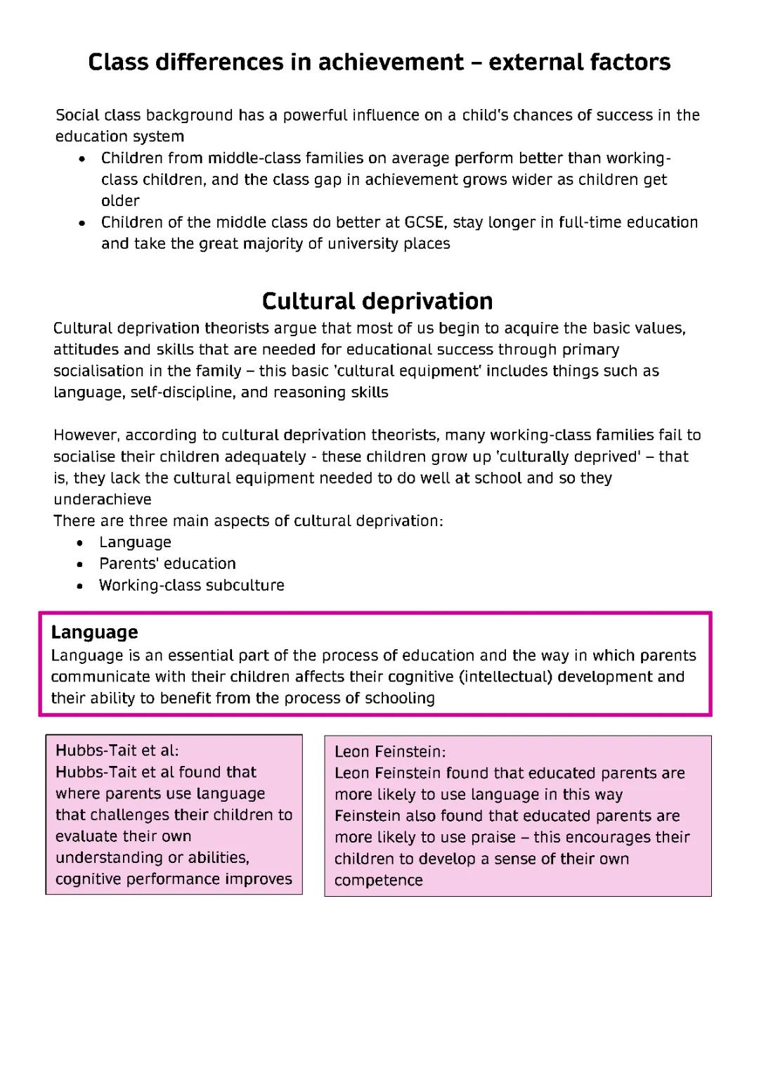 cultural deprivation 
