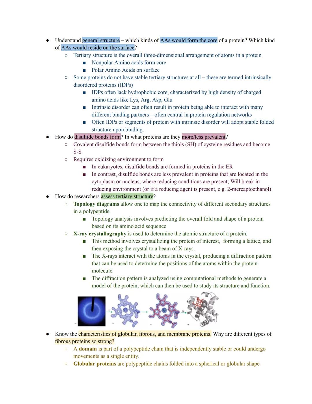 - Non-covalent interactions
Be able to identify hydrogen bonding, dipole-dipole interactions, electrostatic interactions (salt
bridges), and