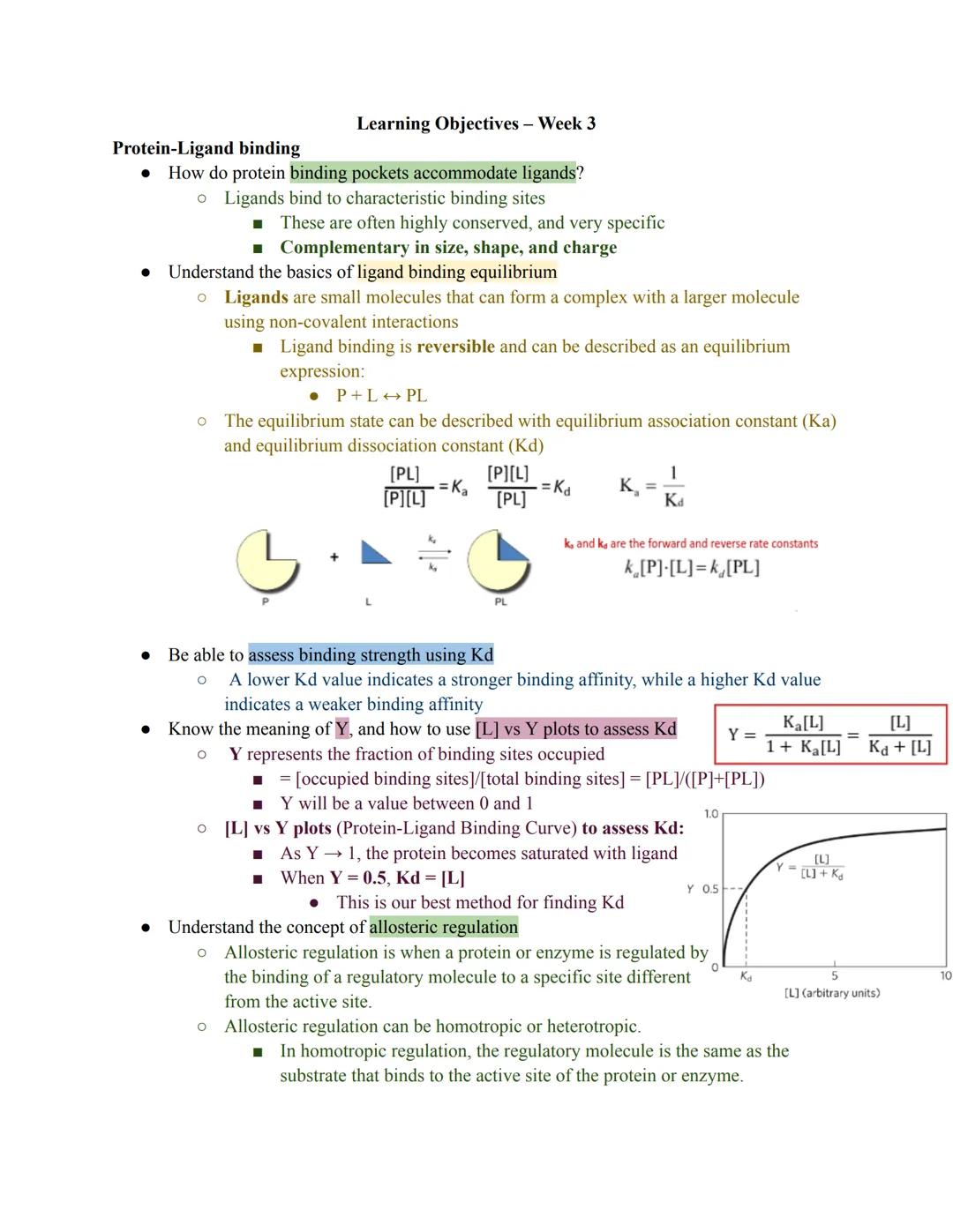 - Non-covalent interactions
Be able to identify hydrogen bonding, dipole-dipole interactions, electrostatic interactions (salt
bridges), and