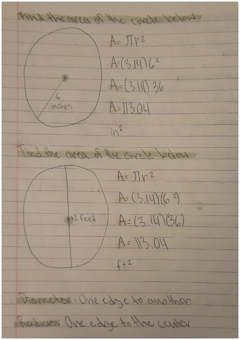 Area of a Circle,
23 Jan Mary, 2013
Area. The size of a surface.
Area of a circle Tr²
J: 3.14 (3.141592 654)
Radius: The distance from the c