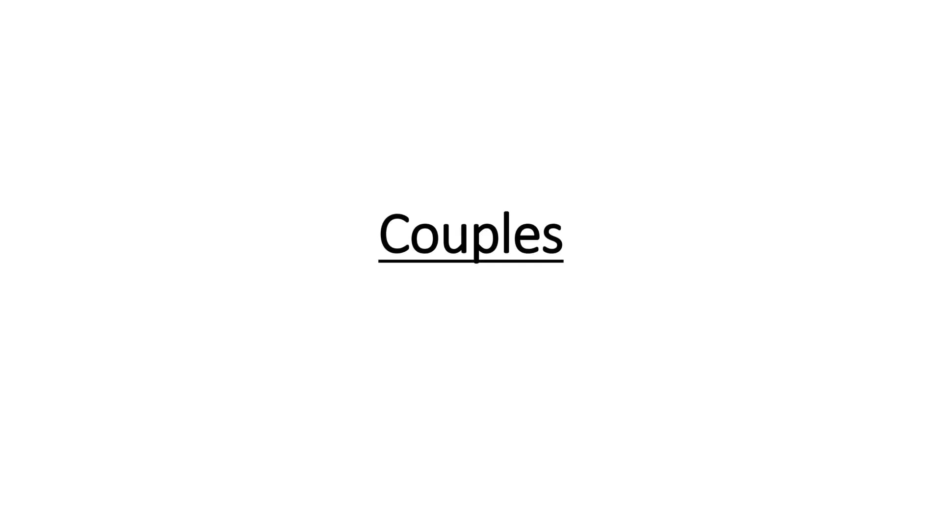 Couples This is about the different roles men and women have in the family-
housework, childcare and paid work. Different sociologists have

