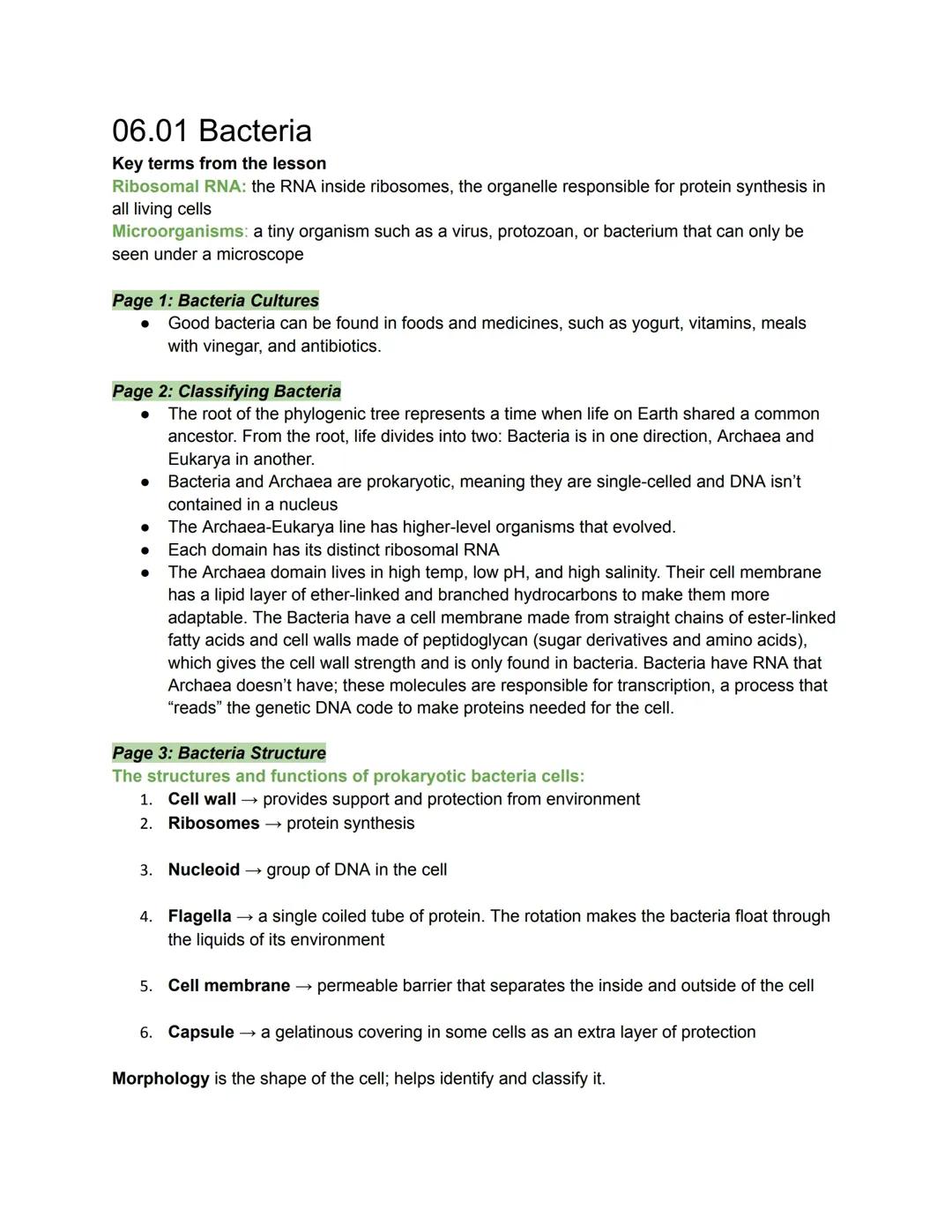 Biology Module 6: Organisms & Diversity
