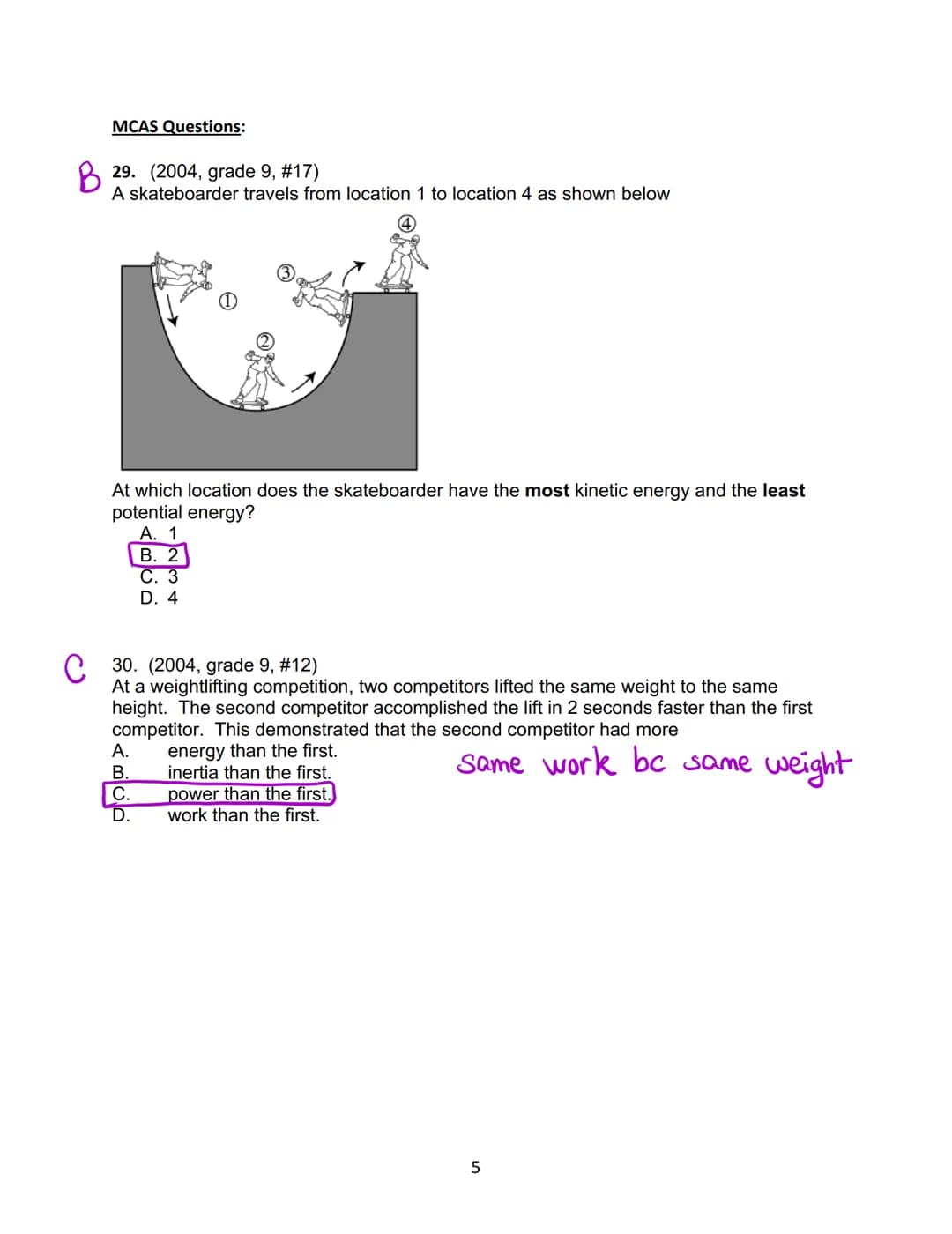 Name:
HIP Work and Energy Study Guide 2023
Define each of the following terms:
1. Potential energy: stored energy due to an object's positio