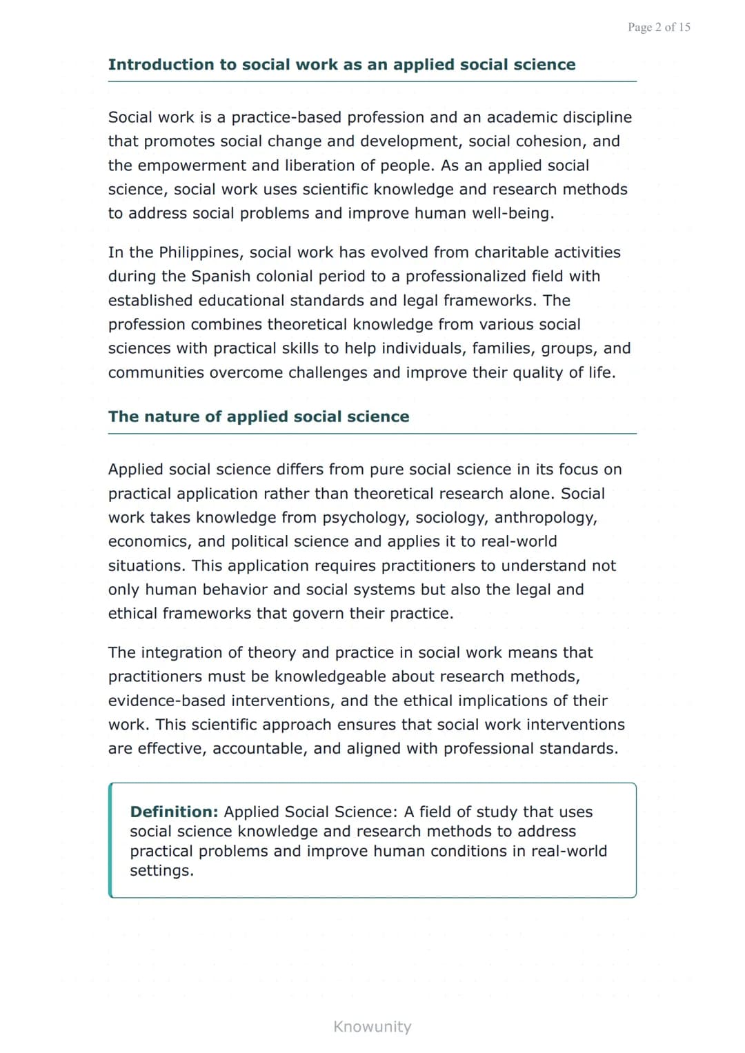 Social Work as Applied Social Science: Legal and Ethical
Issues
Understanding legal frameworks and ethical
principles in social work practic