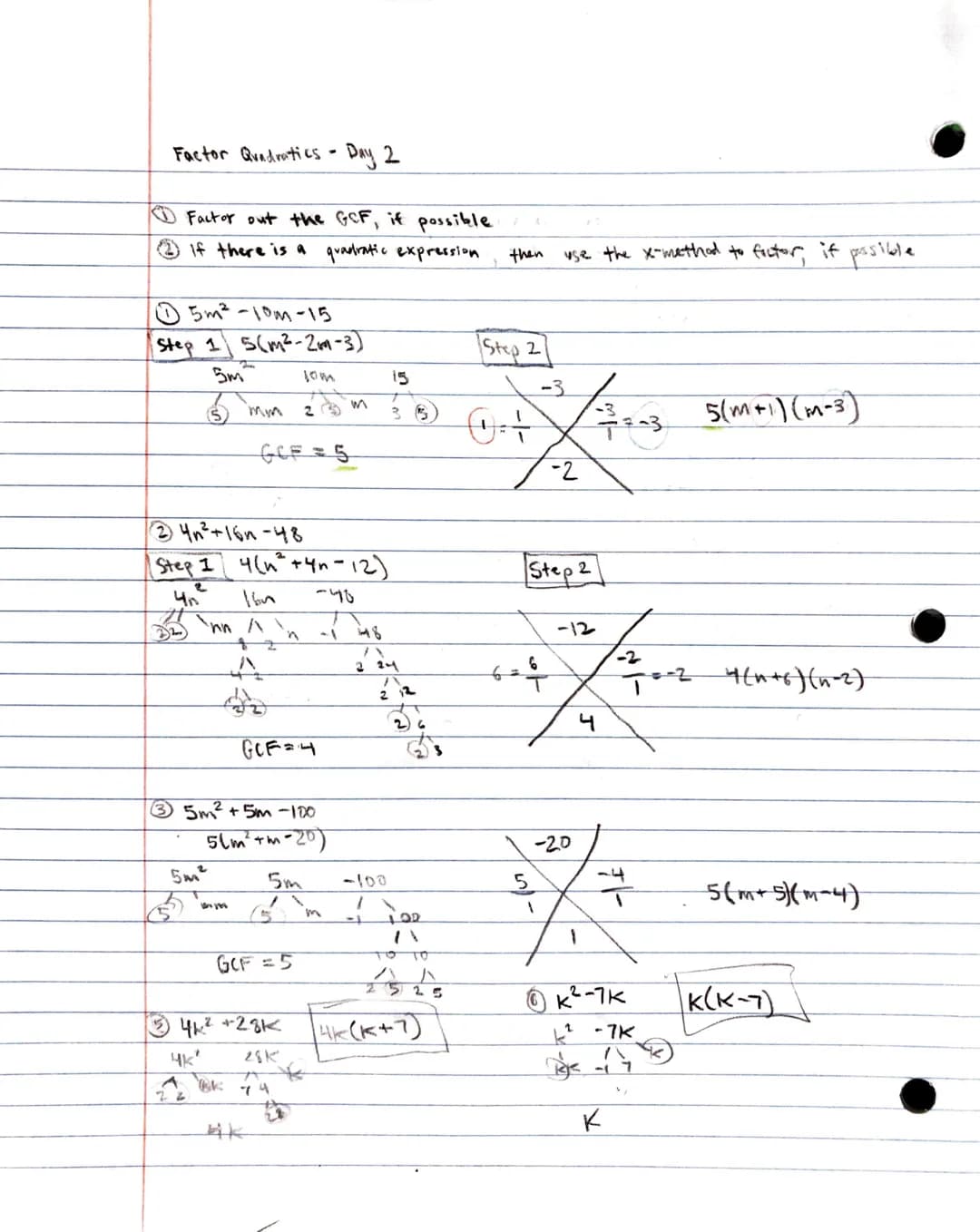 
<h2 id="factorquadraticsxmethod">Factor Quadratics: X-method</h2>
<p>One way to solve quadratic equations is by factoring. There are differ