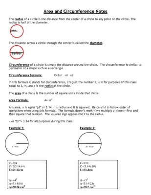 Know Area and circumference of a circle  thumbnail